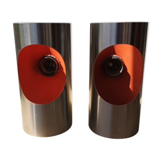 Pair of vintage wall lamps 70s