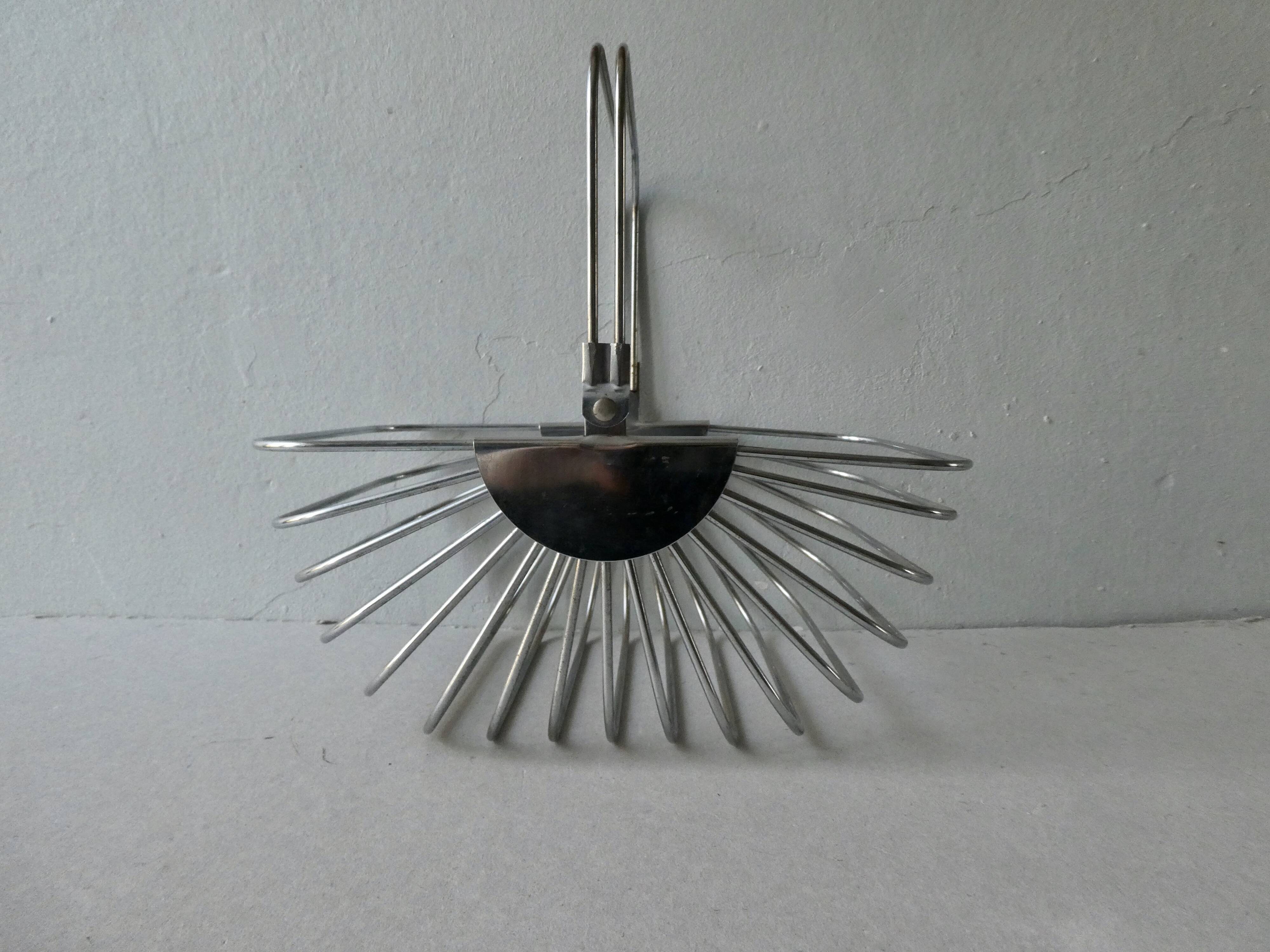 Chrome metal basket, 70s