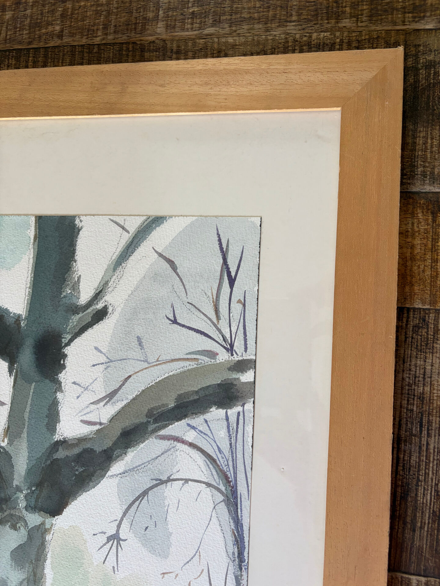 The tree in the city, watercolour on paper, signed Ventil.