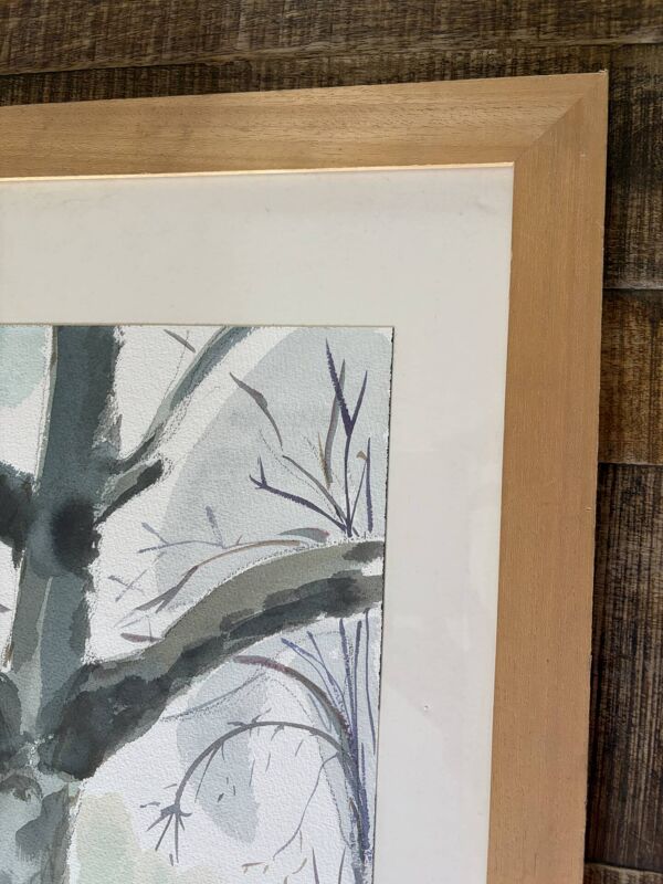 L’arbre en ville, aquarelle sur papier, signée Ventil
