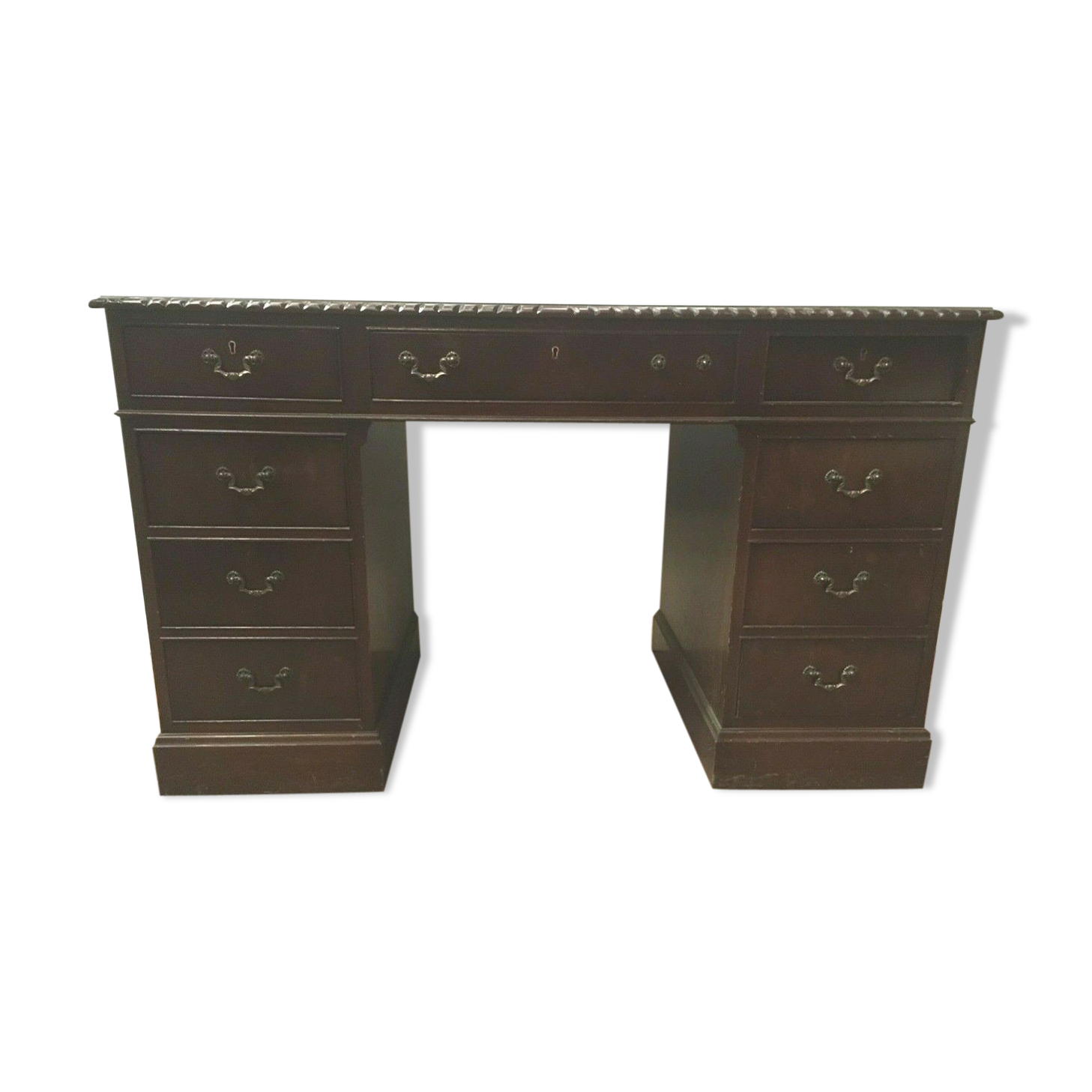 Desk style english mahogany and mahogany flat