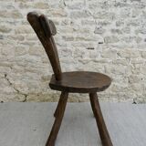 Brutalist chair, solid wood, carved, circa 1950