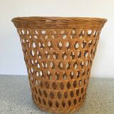 Vintage wicker waste paper basket