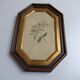 Old octagonal frame lithograph flower plant