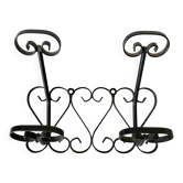 Porte manteau en fer forgé , 2 patères, années 50