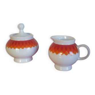 Vintage Bavaria sugar bowl and milk jug