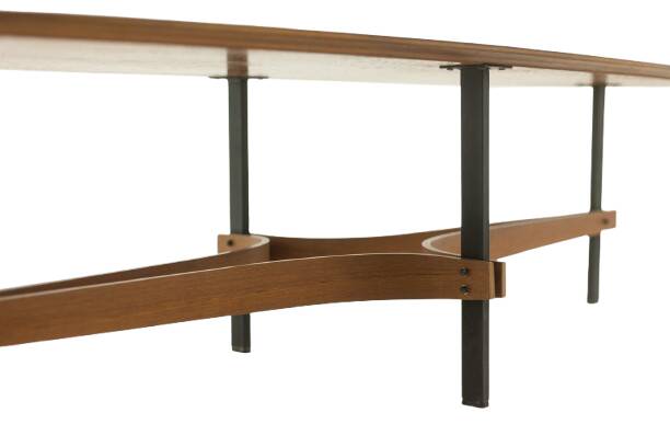 Guglielmo Ulrich. Oval coffee table in blonde teak. 1950s-60s.