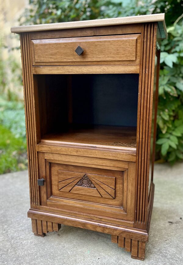 Meuble Art déco relooké – noir satiné & dorures, pièce unique