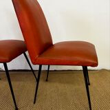 Paire de chaises en skaï orange