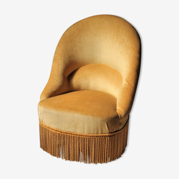 Fauteuil crapaud vintage couleur safran