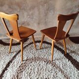 Pair of vintage brutalist style bistro chairs