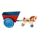 Horse cart and tin cart, old pull toy.