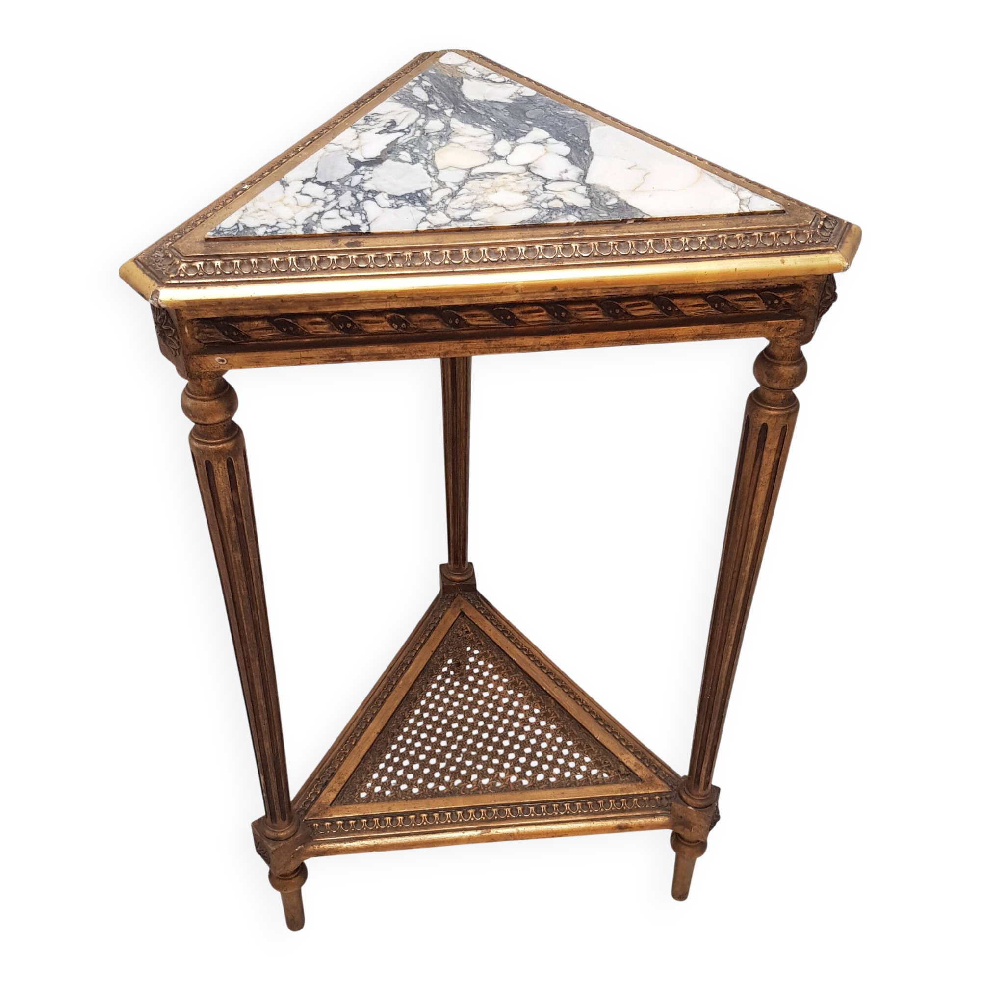 Napoleon 3 seater, gilded wood, marble cane