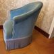 Blue velvet toad armchair