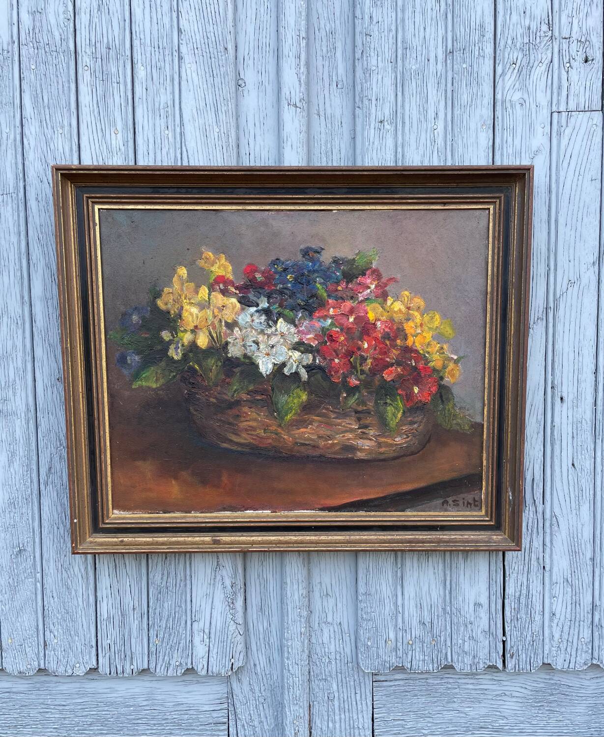 Oil painting on canvas, bouquet of flowers