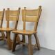 4 Vintage Brutalist Wooden Chairs