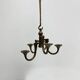 Brutalist bronze hanging chandelier by Michael Harjes, 1970s
