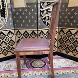 6 Art Deco period chairs in mahogany and leather