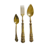 Golden cutlery in vermeil Style Louis XIV Period Napoleon III 19th century