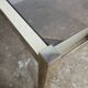 Table basse carrée chrome doré verre fumé années 70