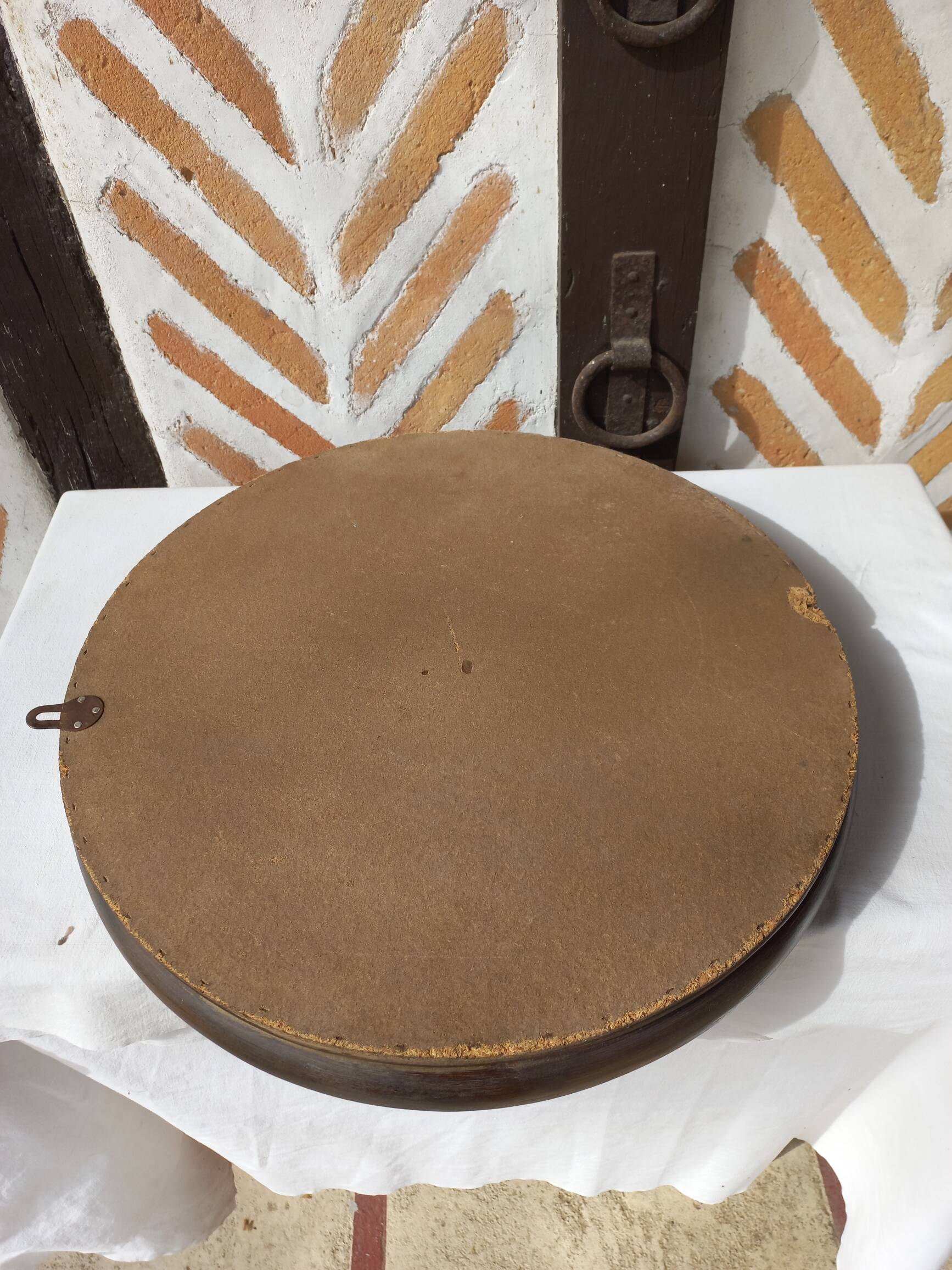 Vintage curved bamboo mirror