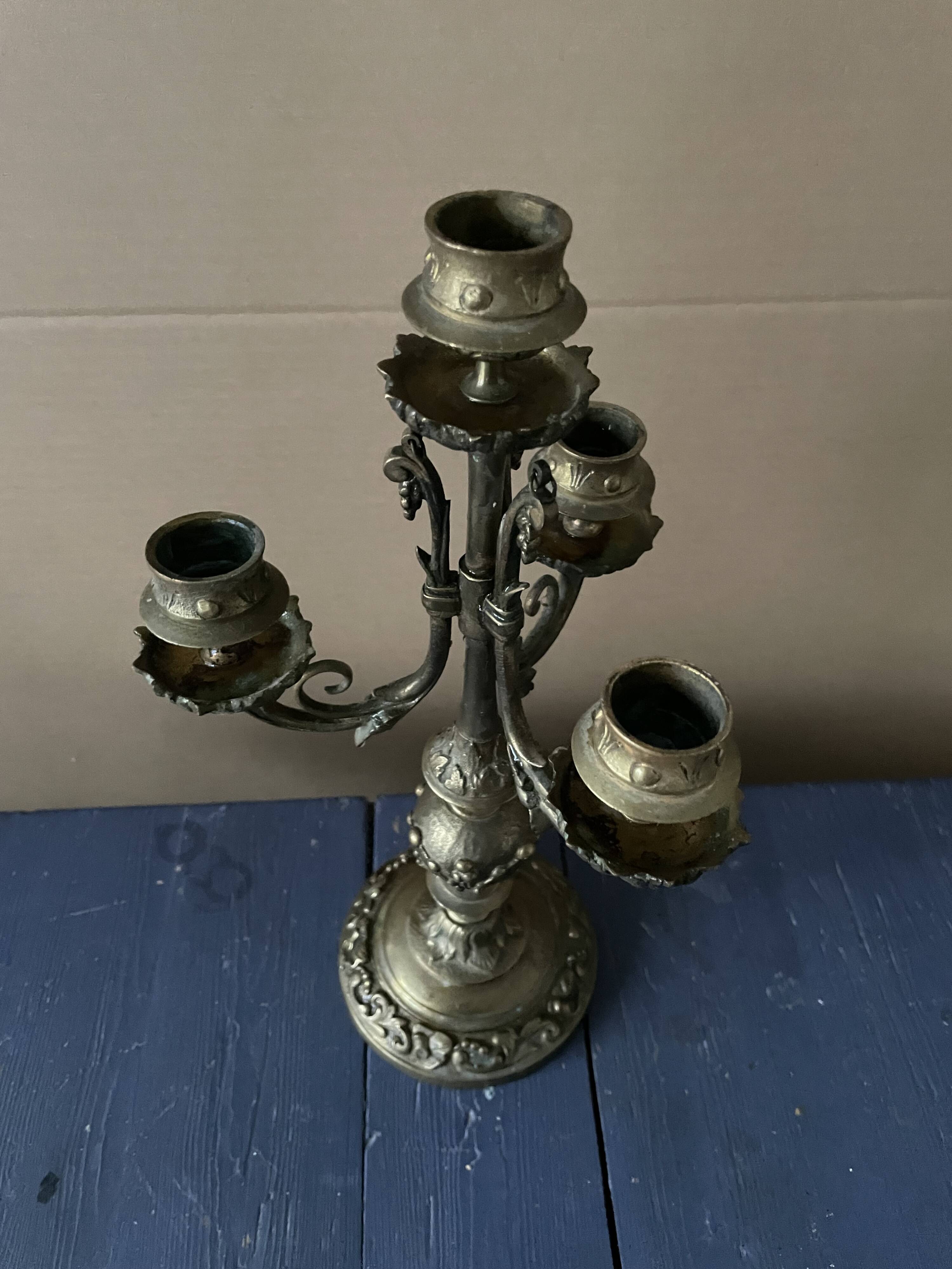 Old metal candlestick