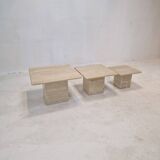 Lot de 3 tables gigognes, 1980s
