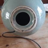 Celadon green cracked earthenware egg lamp foot