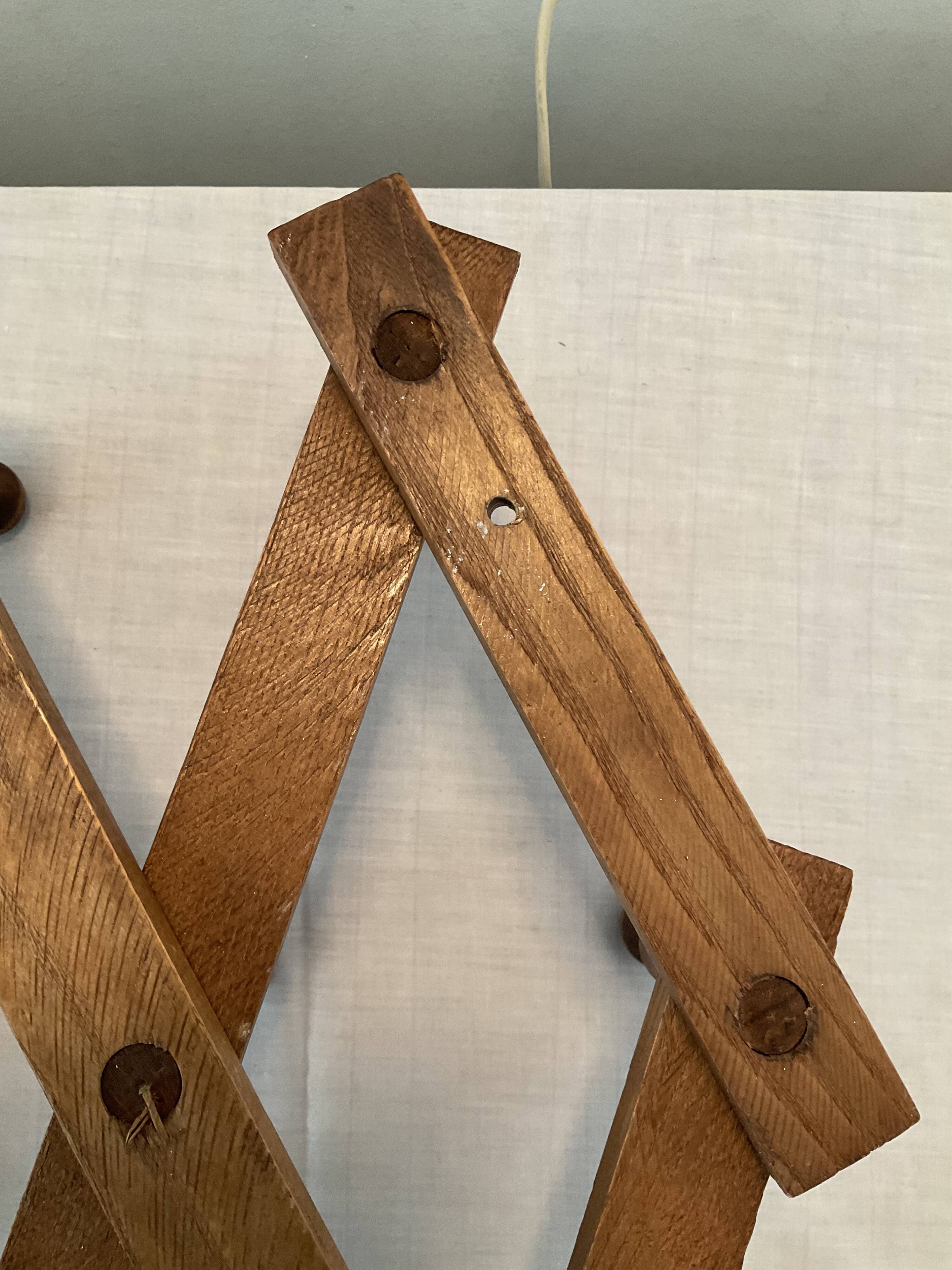 Scandinavian coat rack 10 hooks from the 60s-70s