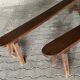 Pair of large solid oak farm benches