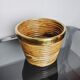 Rattan and brass basket, Italy, 1970
