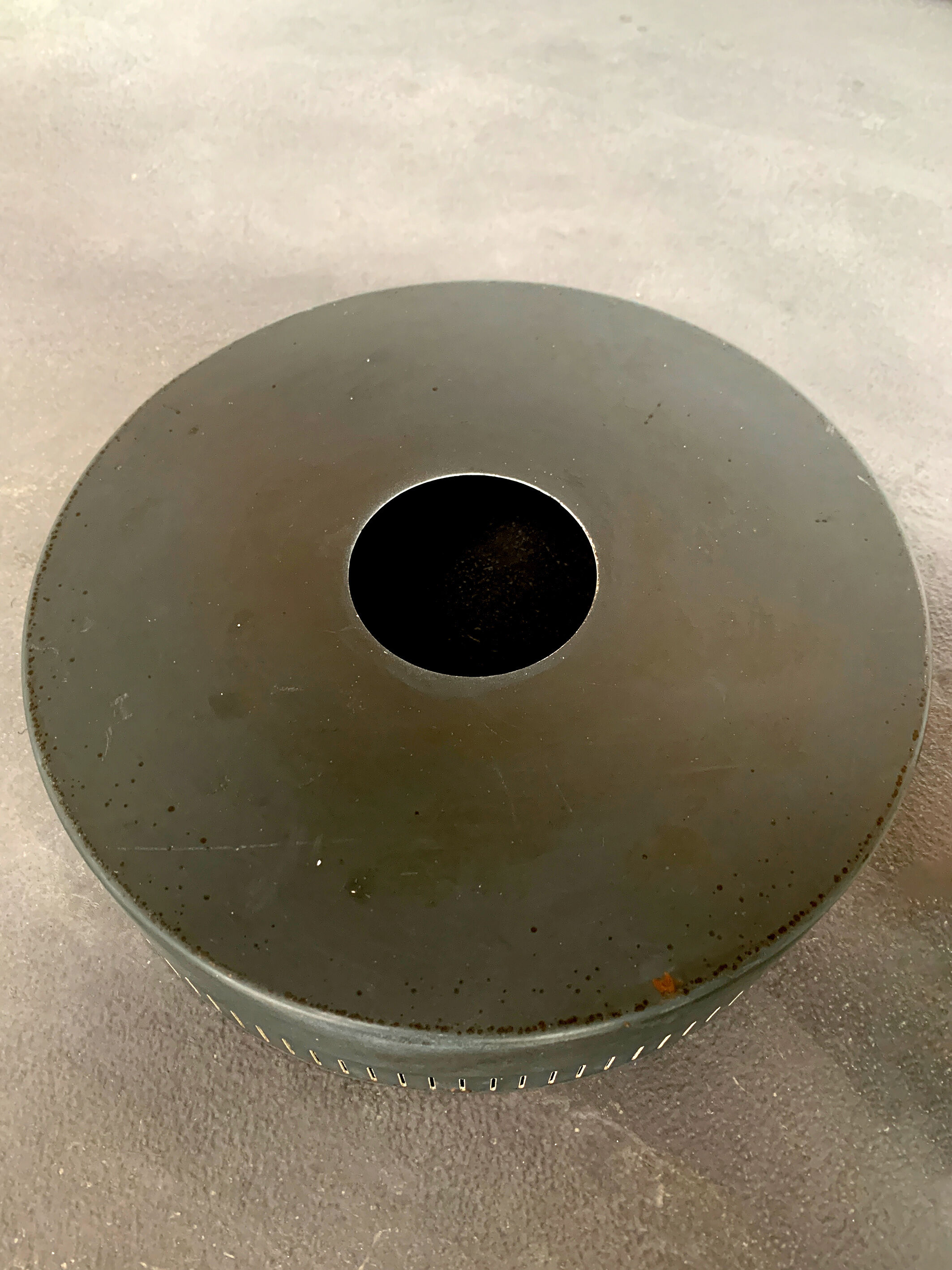 Modernist pendant lamp opal glass and grey metal Bent Karlby for Lyfa, Denmark, 1950-60