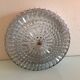 Round ceiling lamp in structured glass vintage 60s-70s