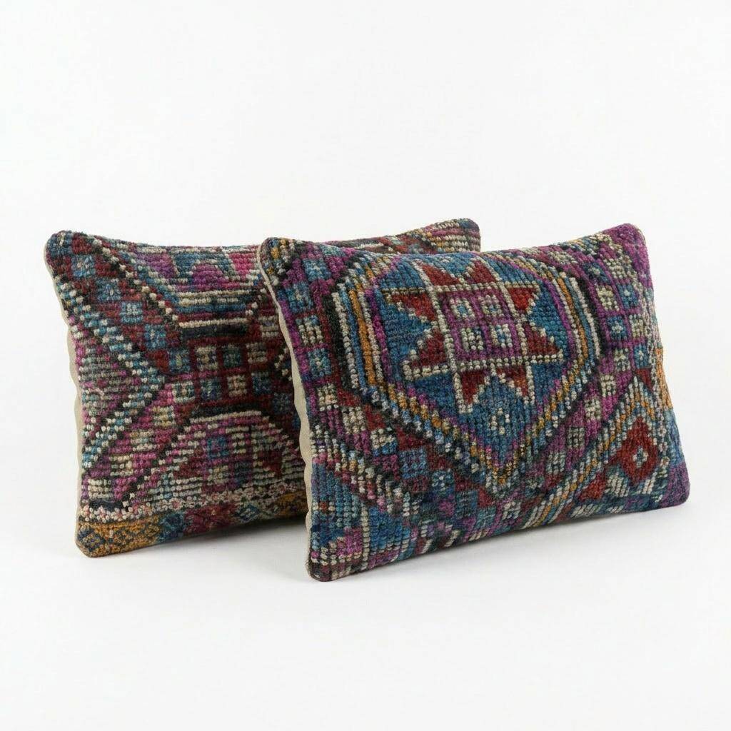 Set of 2 vintage kilim cushion covers 36x51 cm