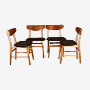 Ensemble de 4 chaises danoises Farstrup