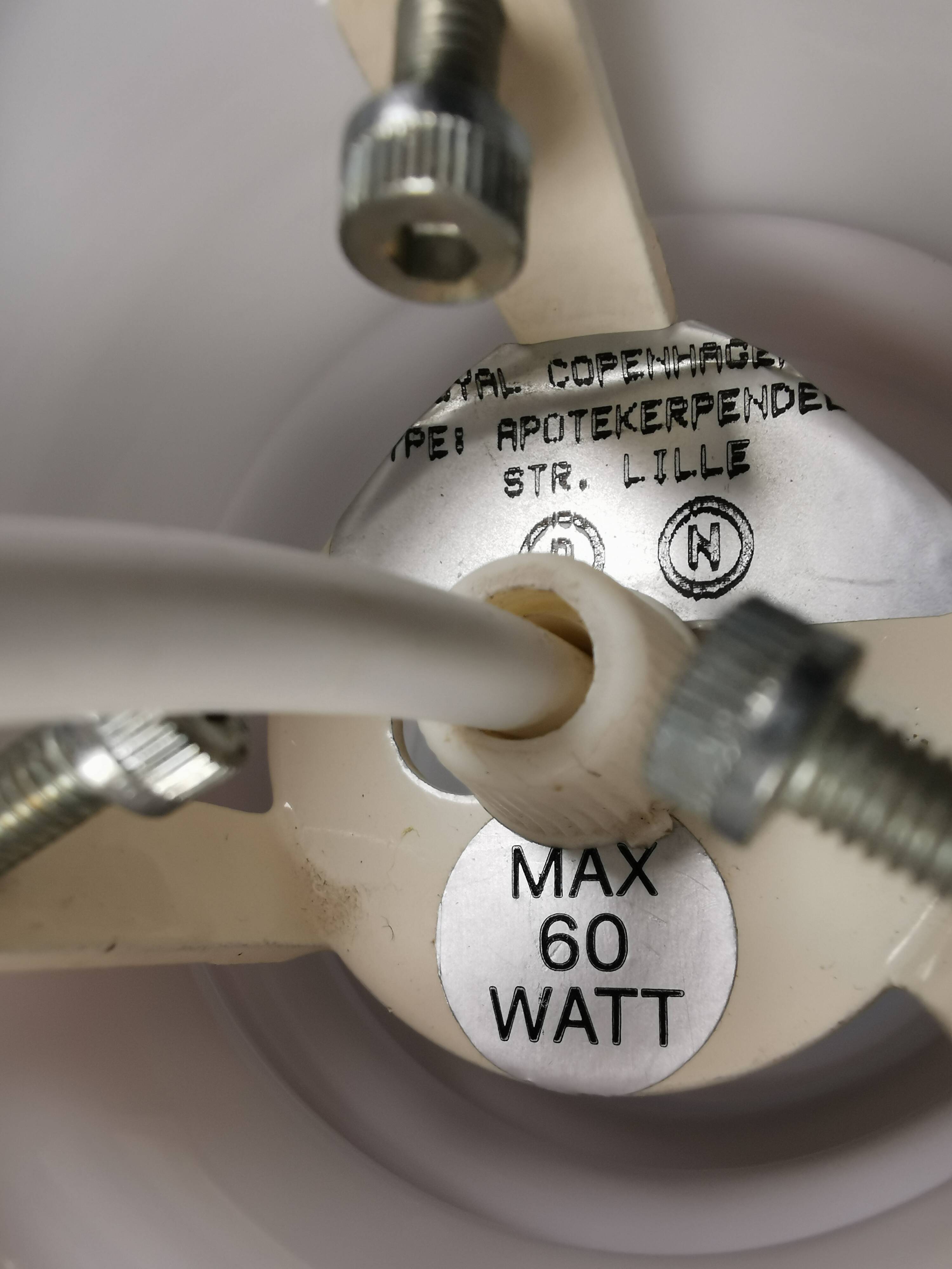 Hanging lamp designed by Sidse Werner for Danish Holmegaard, model apothecary 1980s.