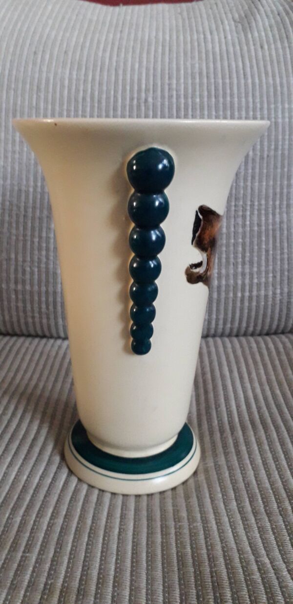 Vase vintage art-déco en céramique de longwy