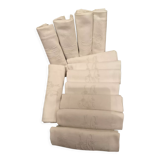 12 towels damascus linen silk embroidered monogram