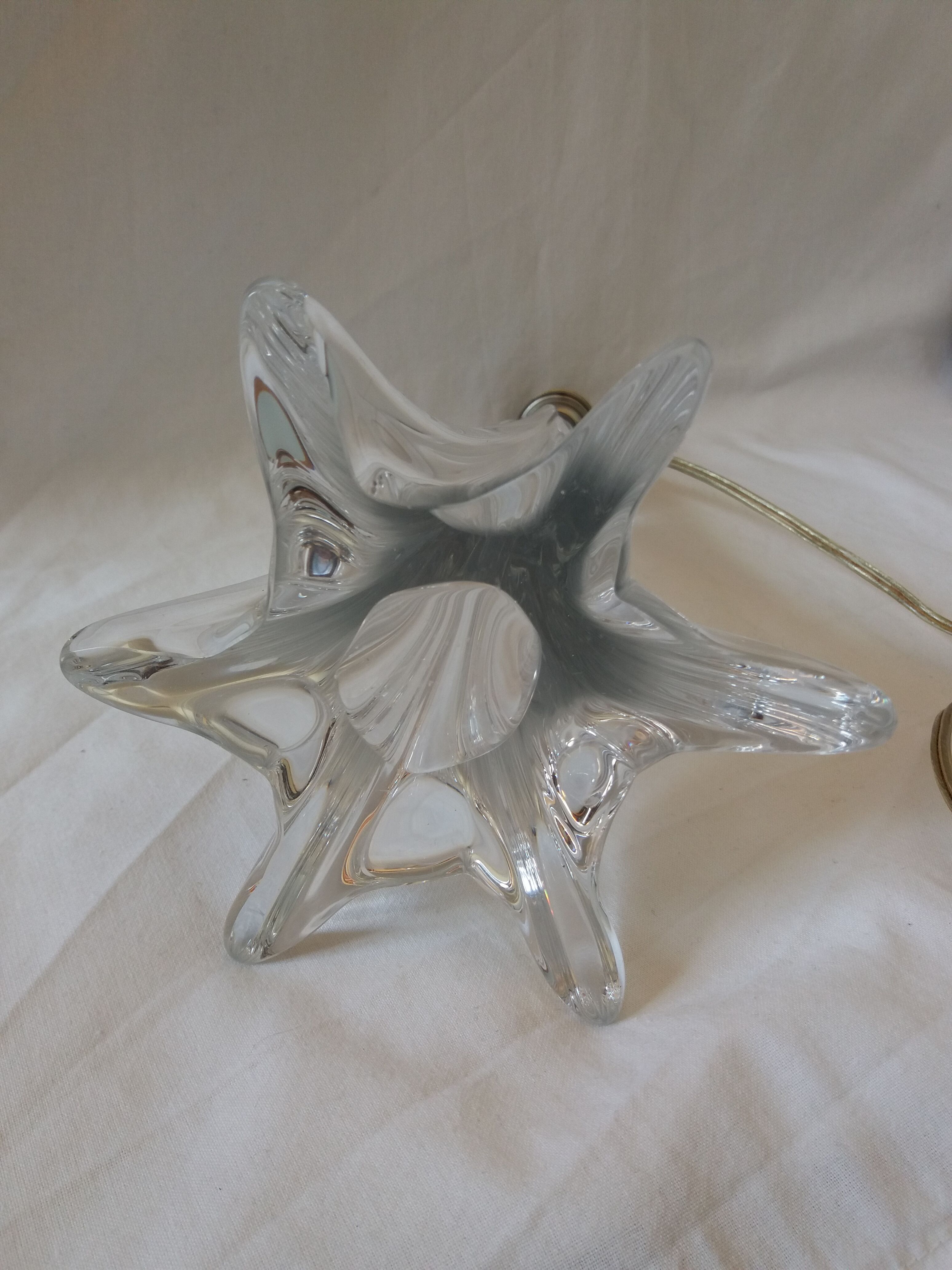 Foot lamp twisted in crystal or glass