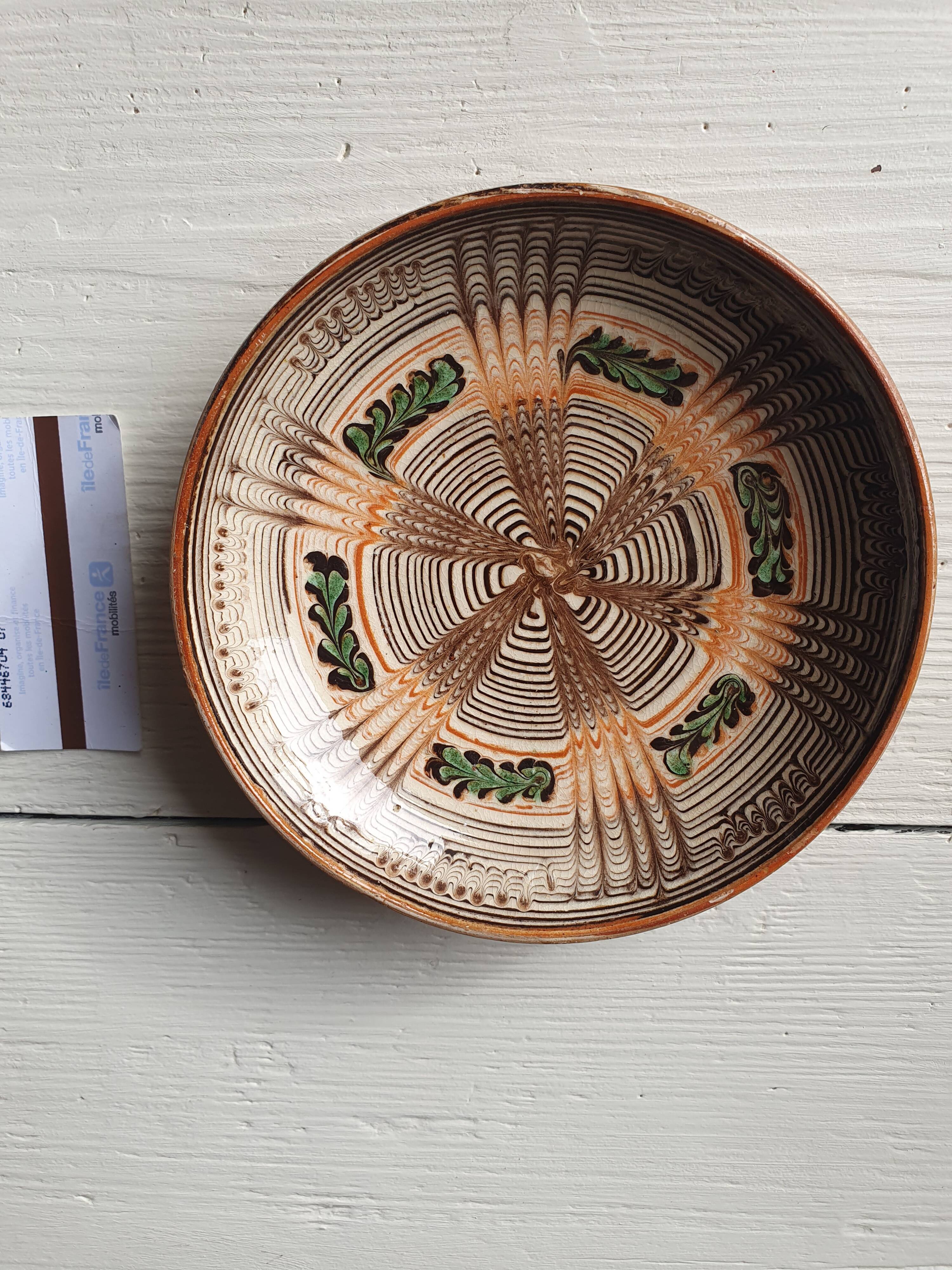 6 handmade ceramic plates Romania slavic vintage wall or table