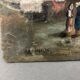 Oil on panel marine scene signed 20th century gilt leaf frame