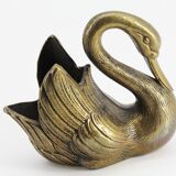 Swan brass trinket bowl