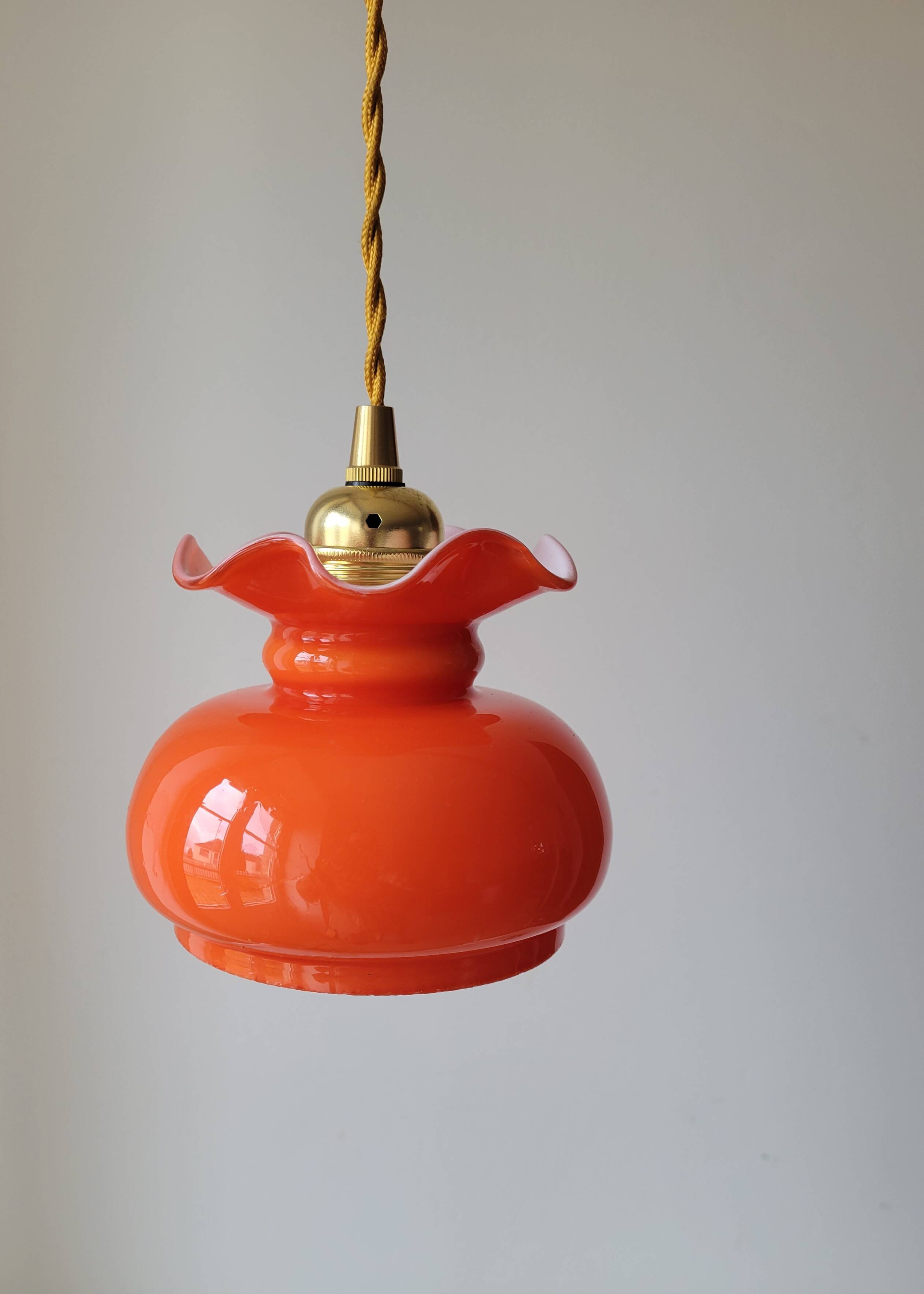 Suspension en opaline orange