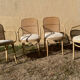 4 curved wooden dining chairs