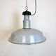 Large industrial midcentury grey enamel factory lamp, 1950s