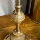 Brass and stone candlestick