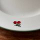 Set of 8 dessert plates in porcelain Harmony cherries