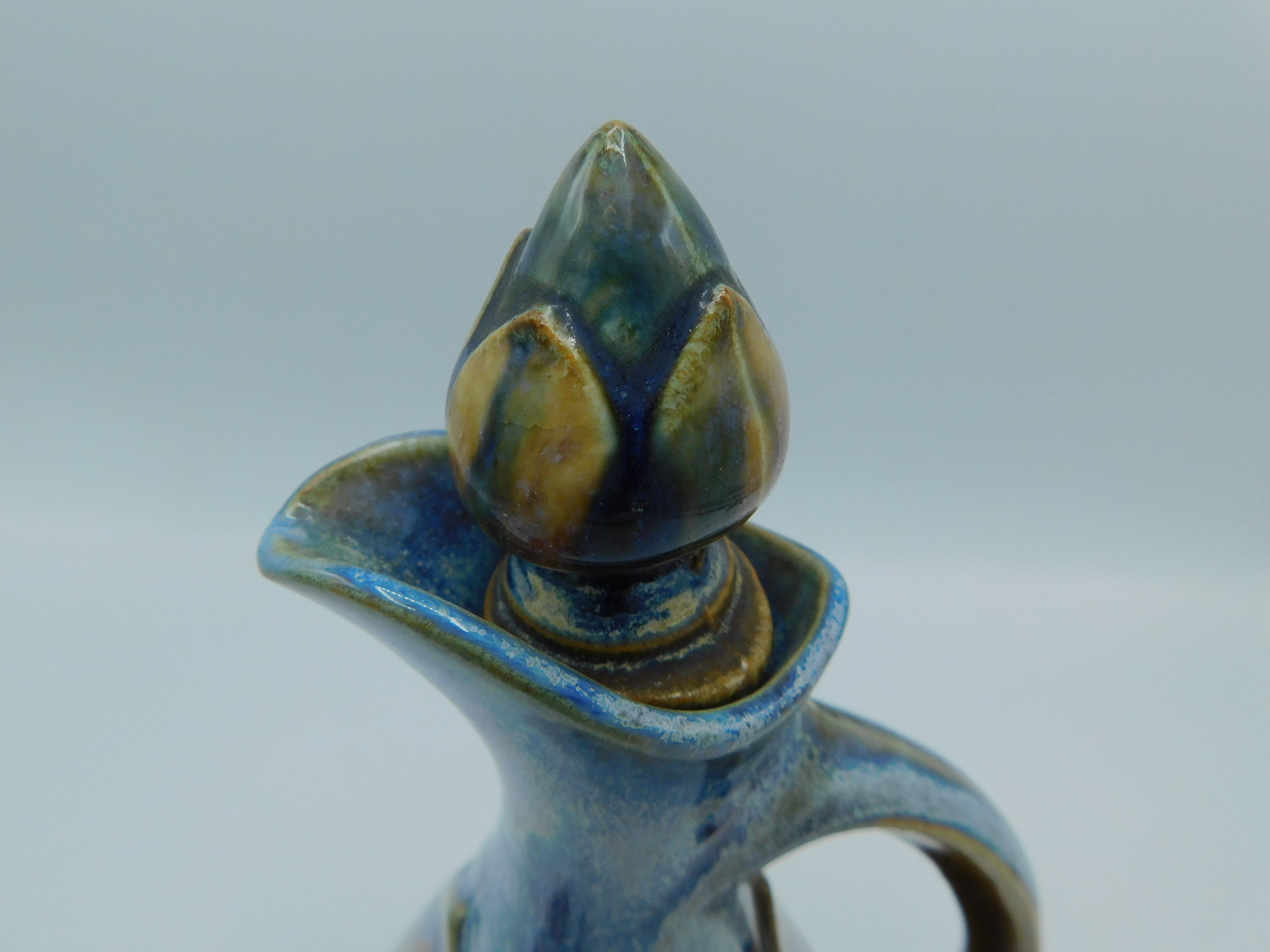 Carafe à liqueur Denbac bleu et chocolat