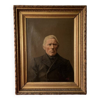 Peinture à l'huile Portrait d'un gentilhomme élégant du 19ème siècle