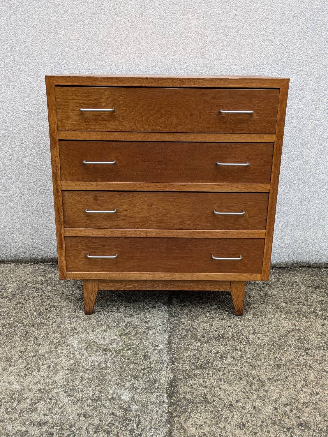 Vintage 1960s chest of drawers with compass foot